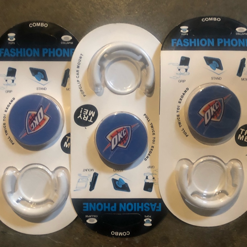 3 OKC Thunder cell Phone Grip mounts